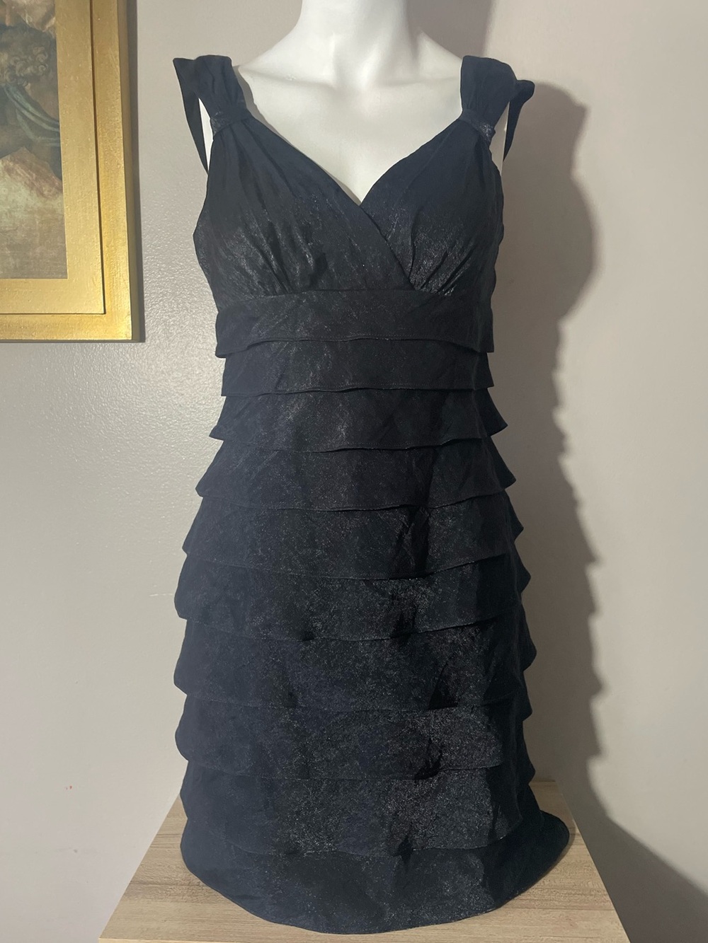 Jessica Black Tiered Ruffle Dress